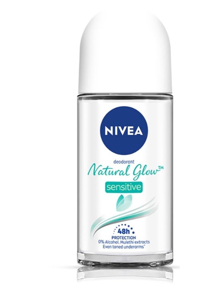 نيفيا مزيل عرق نيفيا للنساء، رول أون، لتفتيح البشرة الحساسة، يوفر حماية لمدة 48 ساعة، 50 مل. - Image 1